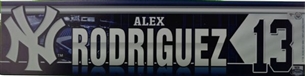2012 Alex Rodriguez #13 Game Used Locker Room Nameplate (MLB AUTH)